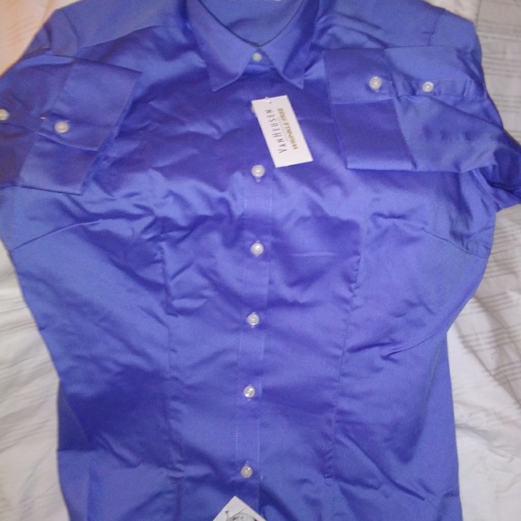 Van Heusen 3/4 Sleeve Twill Shirt 13V0527 Med 8-10 - Picture 3 of 7